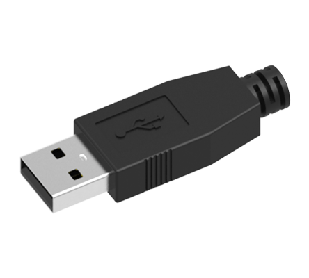 USB 2.0 Type-A Male Connector – Standard USB cable for data transfer and power